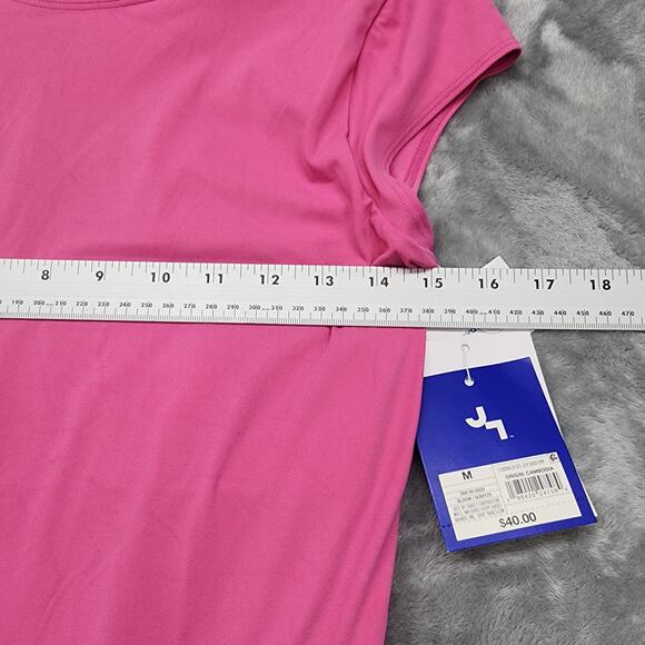 NEW Joy Lab Jumpsuit Womens M Pink Stretch Knit Low Back Flare Active Bodysuit - Picture 9 of 14